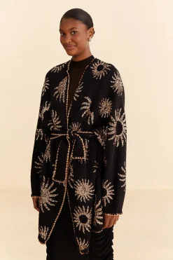  SUN SEQUIN EMBROIDERED KNIT CARDIGAN
