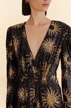  SUNNY MOOD SEQUIN V NECK JUMPSUIT