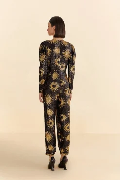  SUNNY MOOD SEQUIN V NECK JUMPSUIT