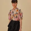  THE KISS MULTICOLOR SHORT SLEEVE BLOUSE