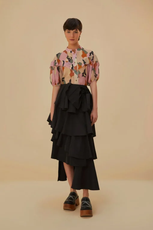  THE KISS MULTICOLOR SHORT SLEEVE BLOUSE