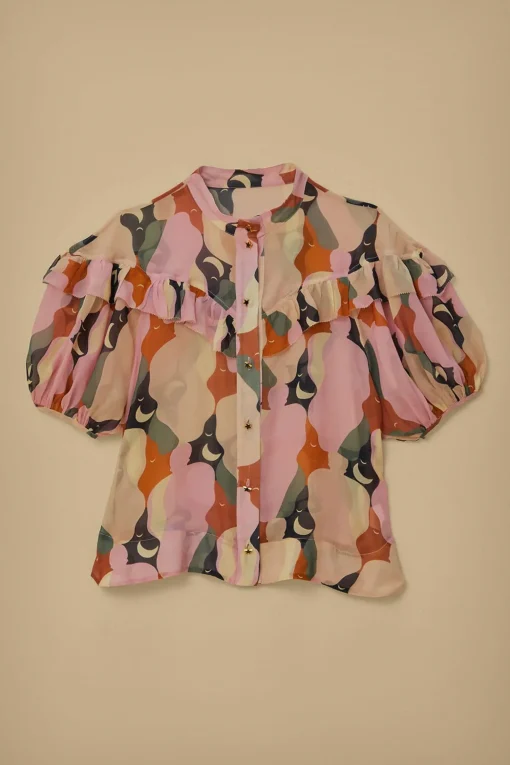  THE KISS MULTICOLOR SHORT SLEEVE BLOUSE