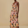  THE KISS MULTICOLOR SLEEVELESS MIDI DRESS