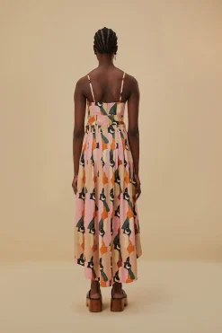  THE KISS MULTICOLOR SLEEVELESS MIDI DRESS