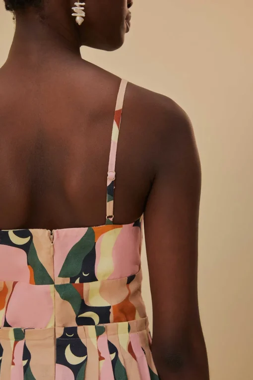  THE KISS MULTICOLOR SLEEVELESS MIDI DRESS