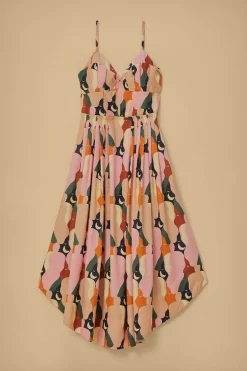  THE KISS MULTICOLOR SLEEVELESS MIDI DRESS