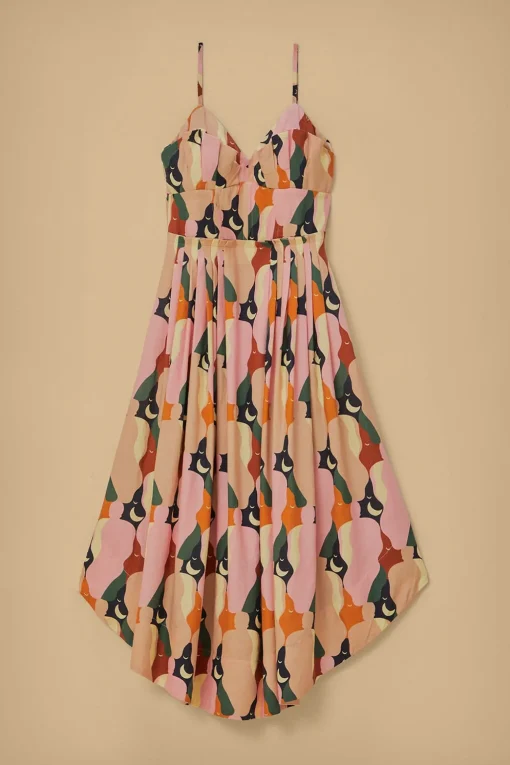  THE KISS MULTICOLOR SLEEVELESS MIDI DRESS