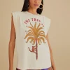 THE TROPICS PLEAT ORGANIC COTTON T-SHIRT