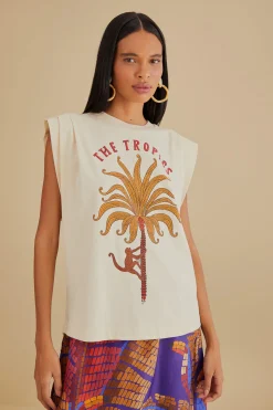  THE TROPICS PLEAT ORGANIC COTTON T-SHIRT