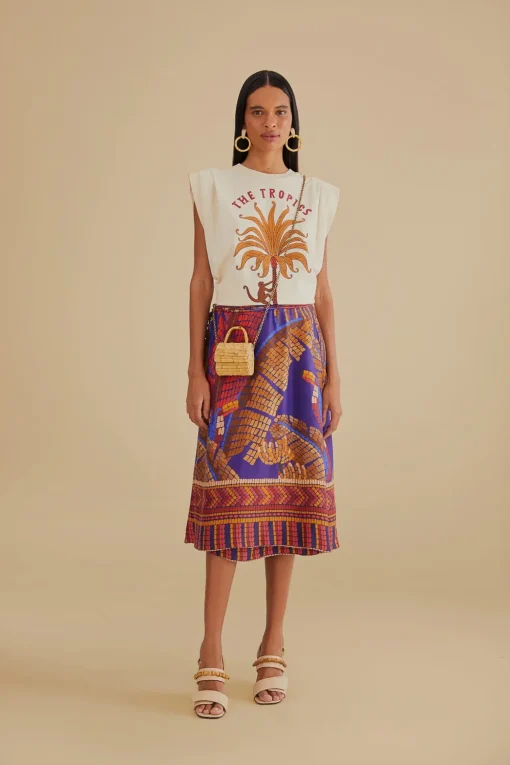  THE TROPICS PLEAT ORGANIC COTTON T-SHIRT
