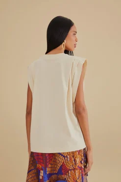  THE TROPICS PLEAT ORGANIC COTTON T-SHIRT