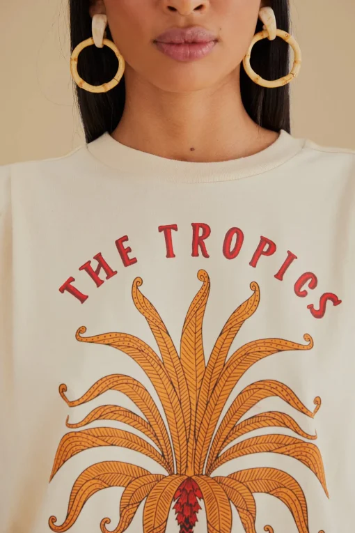  THE TROPICS PLEAT ORGANIC COTTON T-SHIRT