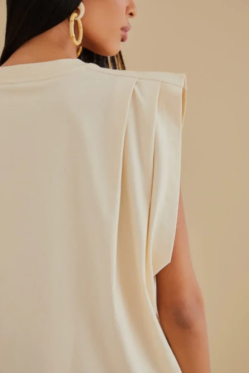  THE TROPICS PLEAT ORGANIC COTTON T-SHIRT