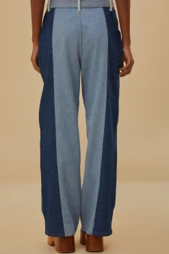  TIE WAIST PATCH DENIM PANTS