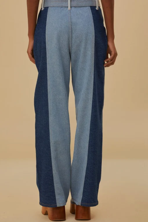  TIE WAIST PATCH DENIM PANTS