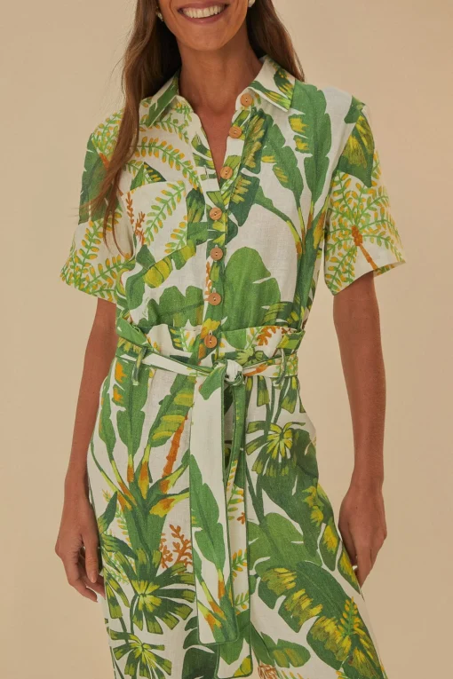  TROPICAL FOREST OFF-WHITE JUMPSUIT