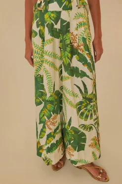  TROPICAL FOREST OFF-WHITE PANTS