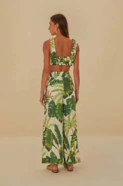  TROPICAL FOREST OFF-WHITE PANTS