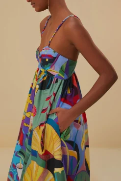  TROPICAL SCENARIO SLEEVELESS MAXI DRESS