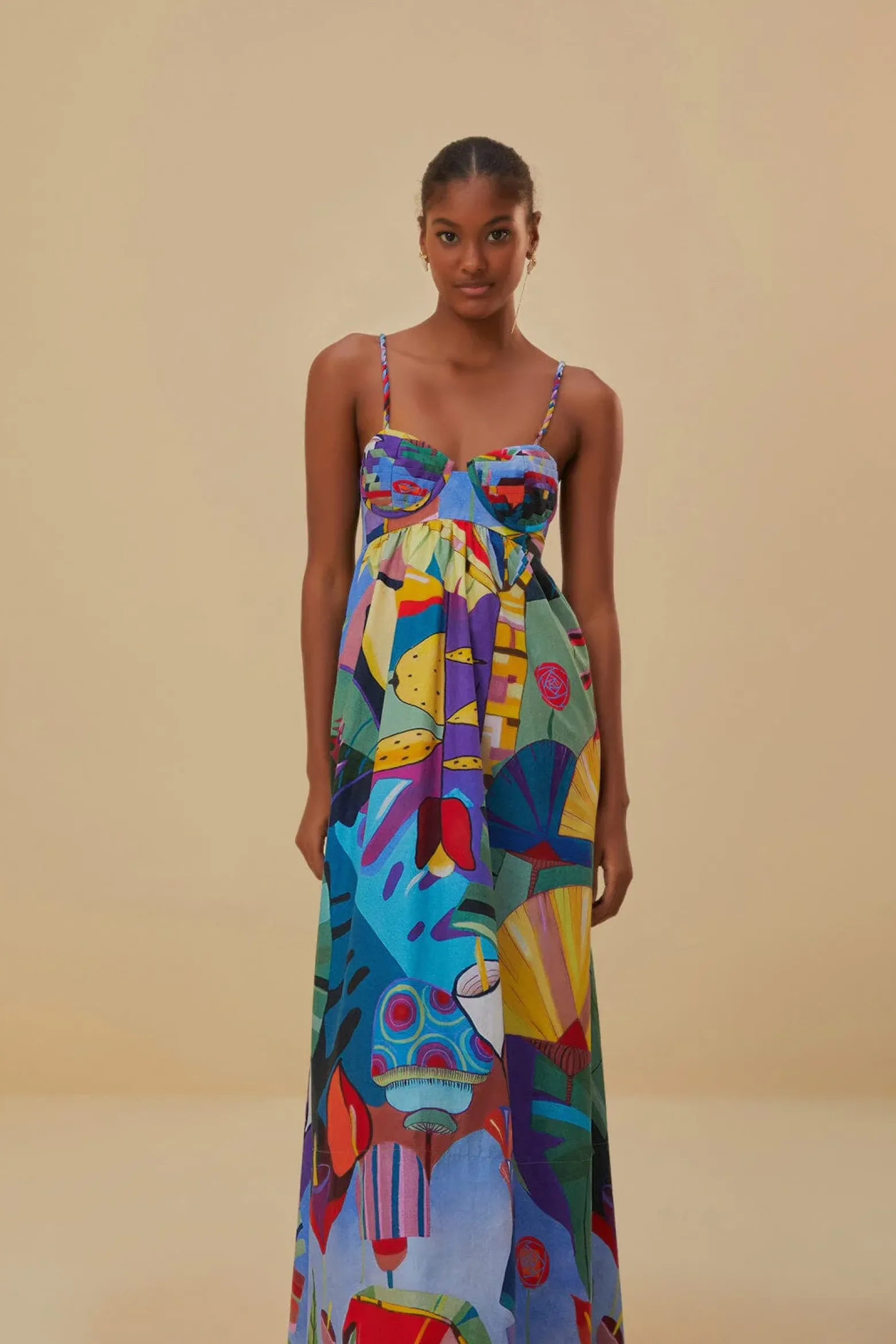 TROPICAL SCENARIO SLEEVELESS MAXI DRESS