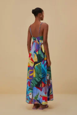 TROPICAL SCENARIO SLEEVELESS MAXI DRESS