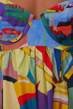 TROPICAL SCENARIO SLEEVELESS MAXI DRESS