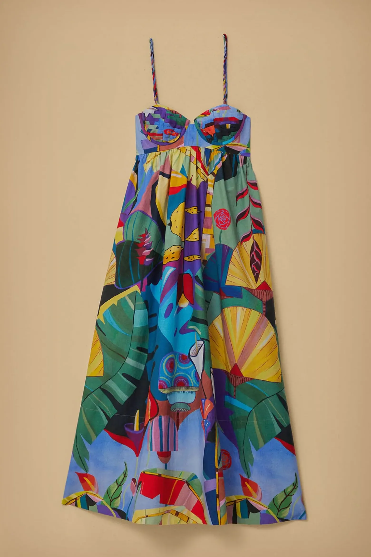 TROPICAL SCENARIO SLEEVELESS MAXI DRESS