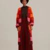 TROPICAL STRIPES MIDI KNIT CARDIGAN