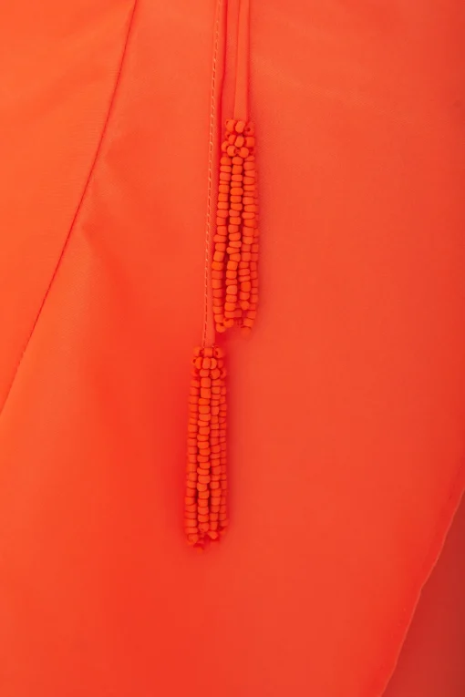  VIVID ORANGE MIDI SKIRT