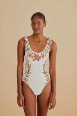 WHITE BANANA VITAMIN ONE PIECE SWIMSUIT