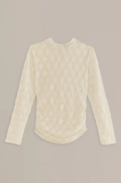  WHITE LACE LONG SLEEVE BLOUSE