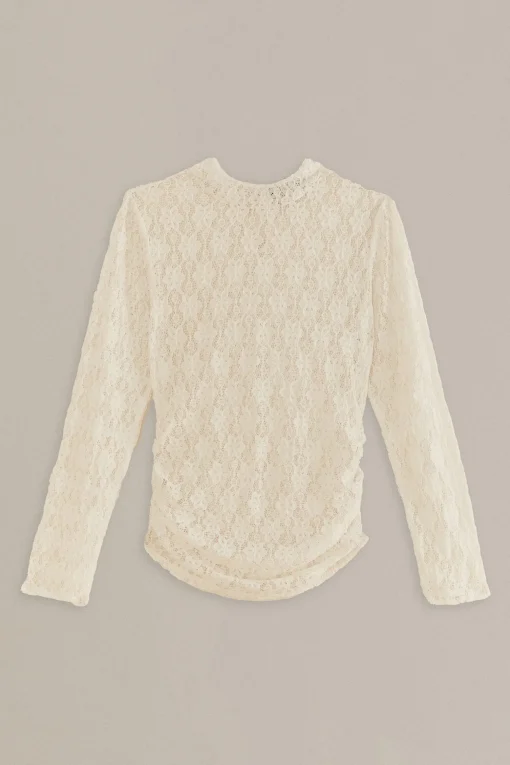  WHITE LACE LONG SLEEVE BLOUSE