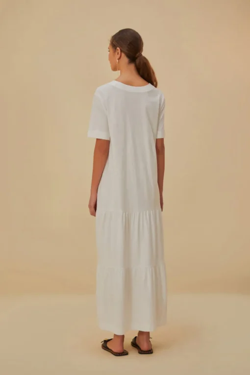 WHITE NATUREZA ORGANIC COTTON MAXI DRESS