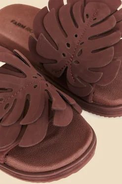  WINE MONSTERA ANATOMIC SLIDE SANDAL