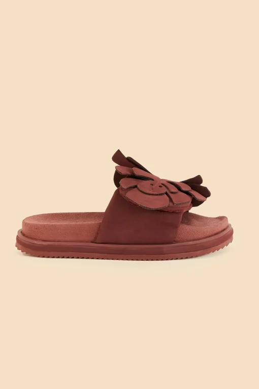  WINE MONSTERA ANATOMIC SLIDE SANDAL