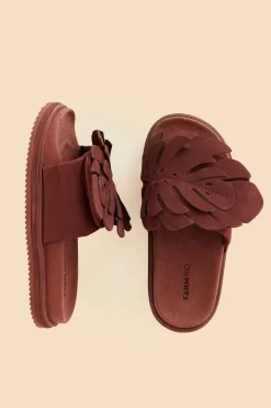  WINE MONSTERA ANATOMIC SLIDE SANDAL