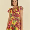 YELLOW FRUIT DREAM RUFFLE MINI DRESS