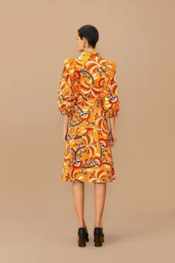  YELLOW PALMS PARTY MIDI DRESS
