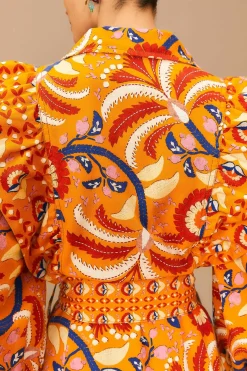  YELLOW PALMS PARTY MIDI DRESS