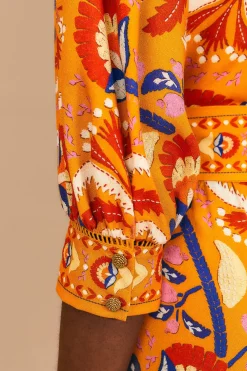  YELLOW PALMS PARTY SHORT SLEEVE MAXI DRESS