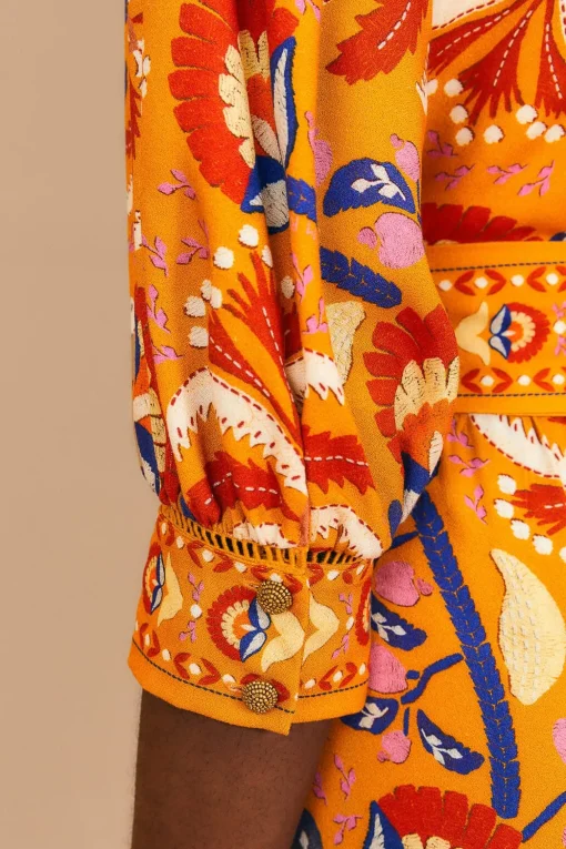  YELLOW PALMS PARTY SHORT SLEEVE MAXI DRESS