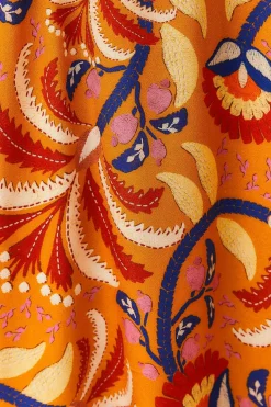  YELLOW PALMS PARTY SHORT SLEEVE MAXI DRESS