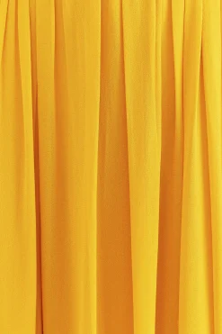  YELLOW SLEEVELESS MAXI DRESS WITH SUN BUCKLE